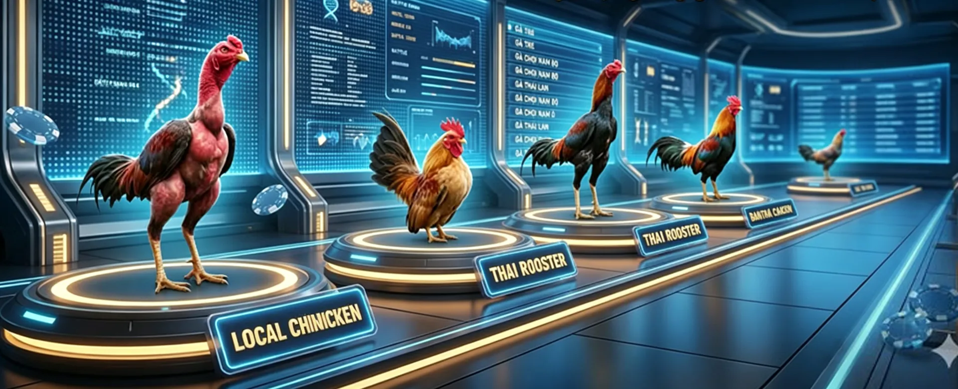 Exciting slotvip Poker table with glowing chips and cards, highlighting online card games